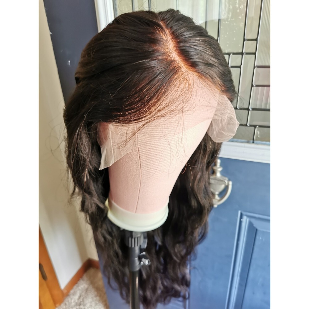 Ready To Go Bleached Knots High Quality Sexy 30'' Human Hair Front Lace Wig 1B